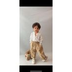 bohemiankids baby wear Erkek Çocuk Alt Gabardin Cepli Pantolon Şile Bezi Üst Bisiklet Yaka Uzunkol T şırt Takım