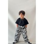 bohemiankids baby wear Erkek Çocuk Siyah Beyaz Çizgili Pantolon