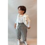 bohemiankids baby wear Trench Ceket ve Çizgili Pantolon Takım