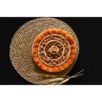 Boho Bazzar Fufu Bambu Yuvarlak 4 Bölmeli Çerezlik 22*1,9cm