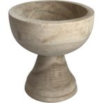 Boho Bazzar Paulownıa Ağacı El Yapımı Elora Ayaklı Yuvarlak Sunum Kasesi 22*22CM
