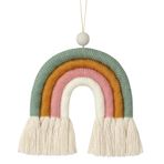 BOHO GARDEN Makrame Bohem Gökkuşağı Tılsımı - Arabalar, Bebek Odası, Çocuk Yatak Odası ve Ev Dekoru için Uçucu Yağ Difüzörü - Renkli Dekoratif Asılı Oda Parfümü ve Aksesuarları - 3,5 x 4 - İlkbahar