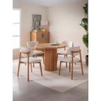 Boho İskandinav Natural Ahşap Masa Sandalye Takımı 90X90