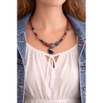 Boho Om Touch Spiritüel Kadın Kolye – Om Sembollü, Pirinç & Doğal Taşlı, 50 Cm Bohem Kolye