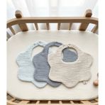 Boho Piccolo Gri, Mint Yeşili, Bej Çiçek 3’lü %100 Pamuk Organik 8 Kat Müslin Bebek Mama Önlüğü / Salya Önlüğü / Yakalık - 0 - 2 Yaş - Çok Renkli