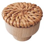 BOHOIFY Şifonyer, Çekmeceler, Dolaplar için 6 parça Boho Rattan Topuz; El Yapımı Boho Hasır Dokuma Dekoratif Kulplar Ev Dekoru Boho Ahşap Mobilya (Karamel)