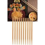 BOHONEST 10 Çift Yıkanabilir Bambu Noodle Çubuğu - Yemek Çubuğu - Ahşap