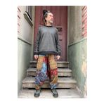 Bohoyasam Unisex Nepal Patchwork Aum Şalvar Pantolon, Erkek Şalvar, Salaş Pantolon, Bohem Şalvar