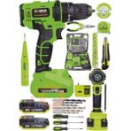 Böhr 58V 5AH Darbeli Metal Şanzıman 32 Parça Full Set Green Çift Akülü Şarjlı Vidalama Matkap