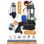 BÖHRER 3/4 Kw 1.0 HP 220V Demir Drenaj Çelik Gövde Dalgıç Su Motoru Pompa | 10.5m Derinlik -105m Yatay | 50