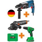 Böhrer 3'lü 3200W Kırıcı Delici Hilti + V58 5000MAH Akülü Vidalama + 2100W 125 mm Demir Kesme Taşlama Makine