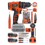 BÖHRER 58v 5ah Darbeli Metal Şanzıman 32 Parça Full Set Dark Orange Çift Akülü Şarjlı Vidalama Matkap