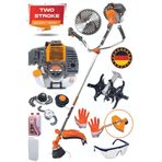 Böhrer Alman 15 Hp/H Yan Tipi Benzinli Ot Çalı Tırpanı Yağ + Canavar Başlık + Çapa Aparatı Çim Biçme Makinesi