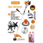 Böhrer Alman 20 Hp /h Benzinli Yeni Nesil Yan Tipi Çim Çalı Biçme Tırpanı + Çapalama Aparatı