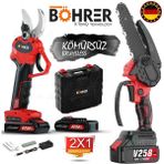 Böhrer Alman 2'li Akülü Budama Seti V258 5000MAH Akülü Budama Makası ve Akülü Testere Ağaç