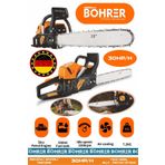BÖHRER Alman 50Hp/H 3HP Turuncu Benzinli Odun Kesme Ağaç Odun Hızarı Zincirli Testere,Çift Egzoz