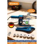 BÖHRER ALMAN DESİGNE DİJİTAL GÖSTERGELİ ELEKTRİKLİ + MAKAS HEDİYELİ 6 ADET PAFTALI PLASTİK BORU KAYNAK MAKİ