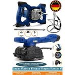 BÖHRER Alman Hb0388t Akülü Vantuz Fayans Makinesi Ve Elektrikli 3200w Mavi Boya Harç Karıştırıcı 2'li Kombo Set