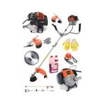 Böhrer Benzinli 52 CC LXT 2.4 Kw 3 Hp Ot Çalı Çim Biçme Makinesi Yan Tırpan Turuncu + Eldiven + Veto 2110 Pro 2T Yağ 1 L + Canavar Başlık