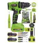 BÖHRER Böhr 58v 5ah Darbeli Metal Şanzıman 32 Parça Full Set Green Çift Akülü Şarjlı Vidalama Matkap