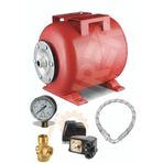 BÖHRER Crw50-i 50 Lt Full Set Yatay Hidrofor Genleşme Tankı - Manometre + Durug Şalter + Beşyol + 70cm Flex