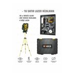 Böhrer Profesyonel 2x Li-On Batarya 4X360 16 Satır Otomatik Hizalama Çapraz Çizgi Lazer + Kumanda+Tripod