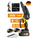 Böhrer V258 Akülü Testere, Yellow Iki Pilli Akülü Zincirli Testere,ağaç Budama Için 6 Inç El Tipi Akülü Testere