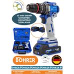 Böhrer V298 Çift Akülü Blue 10 mm Armut Tipi Demir Madren Vidalama Matkap