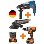 BÖHRER XR V58 Akülü Vidalama Matkap , 3200W Kırıcı Delici Hilti , 125mm Büyük 2100W Taşlama Demir Kesme