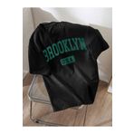 Boi Brooklyn Usa T-Shirt - Siyah Baskılı Oversize Bisiklet Yaka Kısa Kol