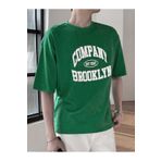 Boi Company Brooklyn T-Shirt - Nefti Yeşil Baskılı Oversize Bisiklet Yaka Kısa Kol