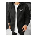 Boi Luck Me Deer Victory Sweatshirt Fermuarlı Hırka - Siyah Baskılı Oversize Cepli Kışlık Kapüşonlu