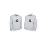 Boi Nice Mean Sevgili Çift Kombin - Gri Baskılı Oversize Bisiklet Yaka Sweatshirt