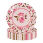 BOKFJBP 50 adet kağıt tabak, 23 cm doğum günü partisi tabak çiçek peri tek kullanımlık parti tabağı şık yemek takımı doğum günü parti dekorasyonları çay parti düğün Noel yeni yıl için
