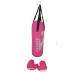 Boks Torbası Eldiven Ve Karabina Hediyeli İçi Dolu 50X20 Cm Pembe