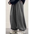 Bol Baggy Eşofman Altı Lastikli Paça Ayarlanabilir Unisex Erkek Kadın Gri Siyah Antrasit - Koyu Gri - 2XL