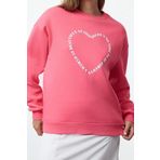 Bol Bisiklet Yaka Düşük Kol Uzun Geniş Kalıp Sırt Baskılı Kalın İçi Polarlı Örme Sweatshirt