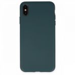Bol Çeşit iPhone XS Max Nano İçi Kadife Koyu Yeşil Silikon Kılıf