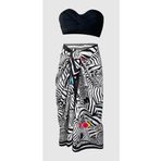 Bolder Lana- Gözlüklü Zebra Desen Pareo Iç Göstermeyen Parlak Kumaş-95cm*145cm