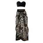 Bolder Lana-Leopar Desen Pareo Iç Göstermeyen Parlak Kumaş-95cm*145cm