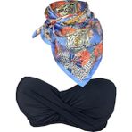 Bolder Scarf Blue Tiger Fular 70*70 cm - Mavi - Açık Mavi