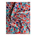 Bolder Scarf Kırmızı/Laci/Mavi Geometrik Fular 45*45