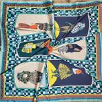 Bolder Scarf Masal Laci Fular 70*70 cm - Lacivert