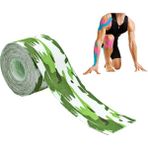 Boldy Kamuflaj Kinesio Sporcu Bandı - Camo Kinesiotape Bantlama - Sakatlık Bandı - Kinesio Bant - Kinezyo Bant - Kinesiotape 5CMX5M. - Yeşil - Beyaz - 5 cm