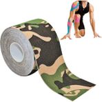 Boldy Kamuflaj Kinesio Sporcu Bandı - Camo Kinesiotape Bantlama - Sakatlık Bandı - Kinesio Bant - Kinezyo Bant - Kinesiotape 5CMX5M. - Yeşil - Ten - Siyah - 5 cm