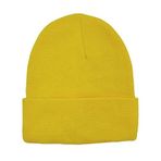 Boldy Klasik Spor Bere-Triko Bere-Unisex Nakışsız Bere-Düz Bere-Unisex Bere-Düz Klasik Bere (Sarı)