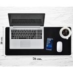 Boldy Mousepad Dikişli - Gaming Pad - Kaymaz Mousepad - Kaymaz Mouse Ped - Fare Pedi - Dikişli Mousepad 70x30 cm. - Siyah
