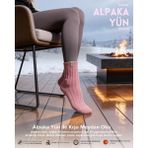 Bolero Kadın Alpaka Kışlık Yün Çorap Pembe - 36 - 40