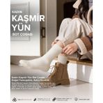 Bolero Kadın Kaşmir Yün Bot Çorabı Ekru - 36 - 40 - Beyaz