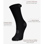 Bolero Roll Top Lastiksiz Kadın Siyah Bambu Soket Çorap - 35 - 38 - Black - Siyah